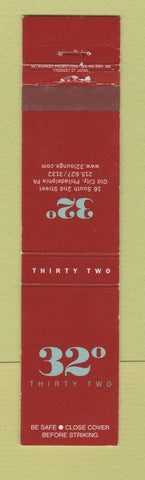 Matchbook Cover - 32 Degrees Philadelphia PA 12 Strike