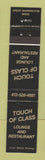 Matchbook Cover - Touch of Class Lounge Restaurant Great Barrington MA 12 Strike