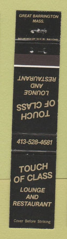 Matchbook Cover - Touch of Class Lounge Restaurant Great Barrington MA 12 Strike