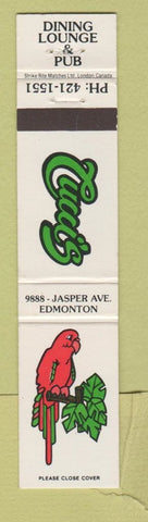Matchbook Cover - Cucci's Edmonton AB parrot 12 Strike