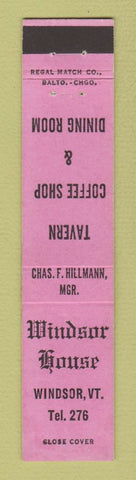 Matchbook Cover - Windsor House Windsor VT 12 Strike