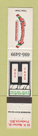 Matchbook Cover - Payton's Place Jazz Frederick MD Di Francesco's 12 Strike