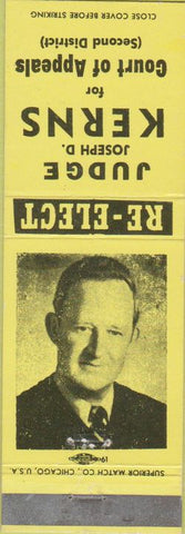 Matchbook Cover - Vote Judge Joseph Kerns Court of Appeals