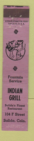 Matchbook Cover - Indian Grill Salida Colorado ADVANCE 12 Strike