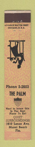 Matchbook Cover - The Palm Miami Beach FL ADVANCE WEAR 12 Strike