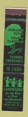 Matchbook Cover - Landwehrs Trenton NJ restaurant 12 Strike