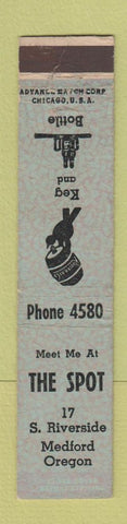 Matchbook Cover - The Spot Medford OR ADVANCE WEAR 12 Strike