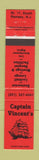 Matchbook Cover - Captain Vincent's Ramsey NJ 12 Strike