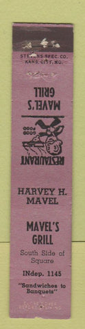 Matchbook Cover - Mavel's Grill Kansas City? WEAR 12 Strike