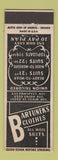 Matchbook Cover - Bartunek's Clothes Cleveland OH