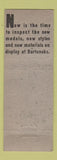 Matchbook Cover - Bartunek's Clothes Cleveland OH