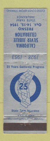 Matchbook Cover - California Silver Jubilee Fresno CA 1954 State Farm Insurance