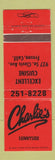 Matchbook Cover - Charlie's Restaurant Fresno CA