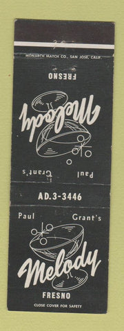Matchbook Cover - Paul Grant's Melody Fresno CA