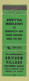 Matchbook Cover - Vic Giordano's Uniform Village Fresno CA WEAR
