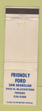 Matchbook Cover - Friendly Ford Fresno CA Sam Akakelian