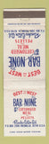 Matchbook Cover - Bar None Cottonseed Meal Pellets Fresno CA