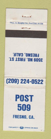 Matchbook Cover - Post 509 Fresno CA WEAR