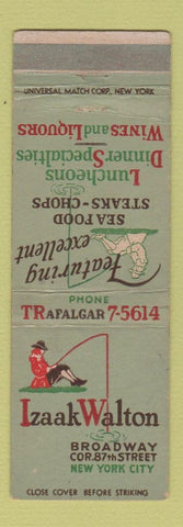 Matchbook Cover - Izaak Walton Restaurant New York City