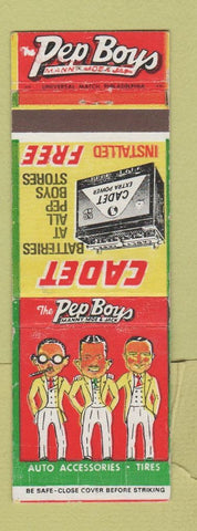 Matchbook Cover - Pep Boys Cadet Batteries Auto Parts tires