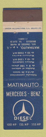 Matchbook Cover - Mercedes Benz Diesel Belgium WEAR