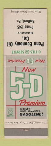 Matchbook Cover - Cities oil gas Penn Economy Oil Bedford PA