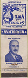 Matchbook Cover - Vote Robert Reed Sheriff WGAL TV