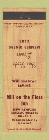 Matchbook Cover - Mill on the Floss Inn New Ashford MA