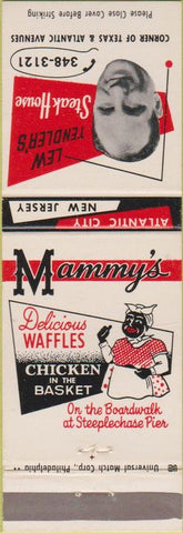 Matchbook Cover - Lew Tendler's Steak House Atlantic City NJ