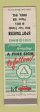 Matchbook Cover - Cities oil gas Spot Tavern Owen WI