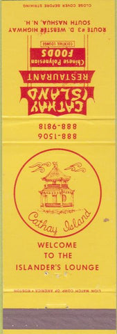 Matchbook Cover - Cathay Island Restaurant South Nashua NH