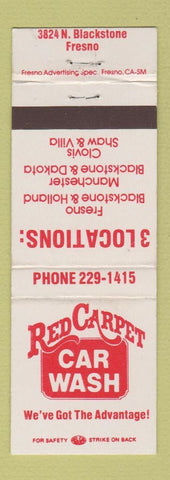 Matchbook Cover - Red Carpet Car Wash Fresno CA