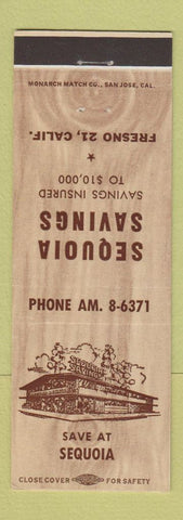 Matchbook Cover - Sequoia Savings Fresno CA