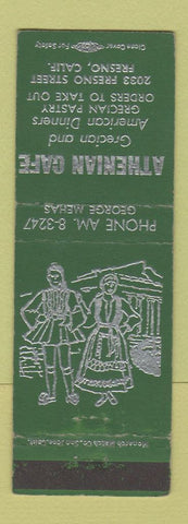 Matchbook Cover - Athenian Cafe Fresno CA
