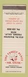 Matchbook Cover - Mr Steak Fresno CA