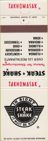Matchbook Cover - Steak  and  Shake Takhomasak