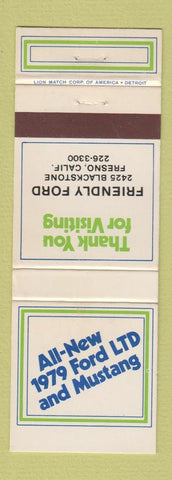 Matchbook Cover - 1979 Ford Friendly Fresno CA