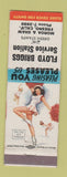 Matchbook Cover - Floyd Briggs Service oil gas Fresno CA pinup