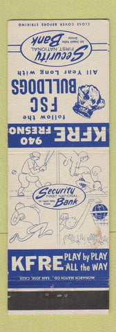 Matchbook Cover - FSC Bulldogs Fresno State Sports CA Bank