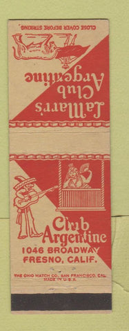 Matchbook Cover - La Marr's Club Argentine Fresno CA