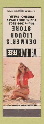 Matchbook Cover - Dermer's Liquor Store Fresno CA pinup