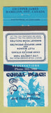 Matchbook Cover - Coral Place Seafood Restaurant Hamilton ON 30 Strike