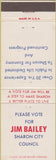 Matchbook Cover - Vote Jim Bailey Sharon City Council