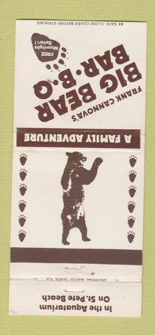 Matchbook Cover - Frank Cannova's Big Bear BBQ St Petersburg FL  30 Strike