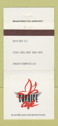 Matchbook Cover - Caprice Cafe New York City 30 Strike