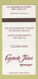 Matchbook Cover - Capsouto Freres Restaurant New York City 30 Strike