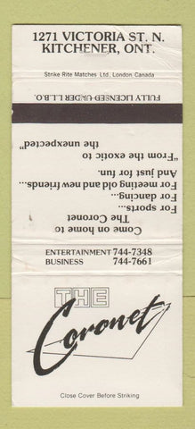 Matchbook Cover - Coronet Restaurant Kitchener ON WORN 30 Strike