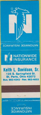 Matchbook Cover - Kieth Davidson Insurance St Paris OH