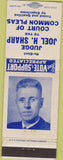 Matchbook Cover - Vote Judge Joel Sharp Common Pleas