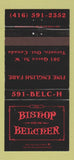 Matchbook Cover - Bishop and the Belcher Toronto ON WEAR 30 Strike